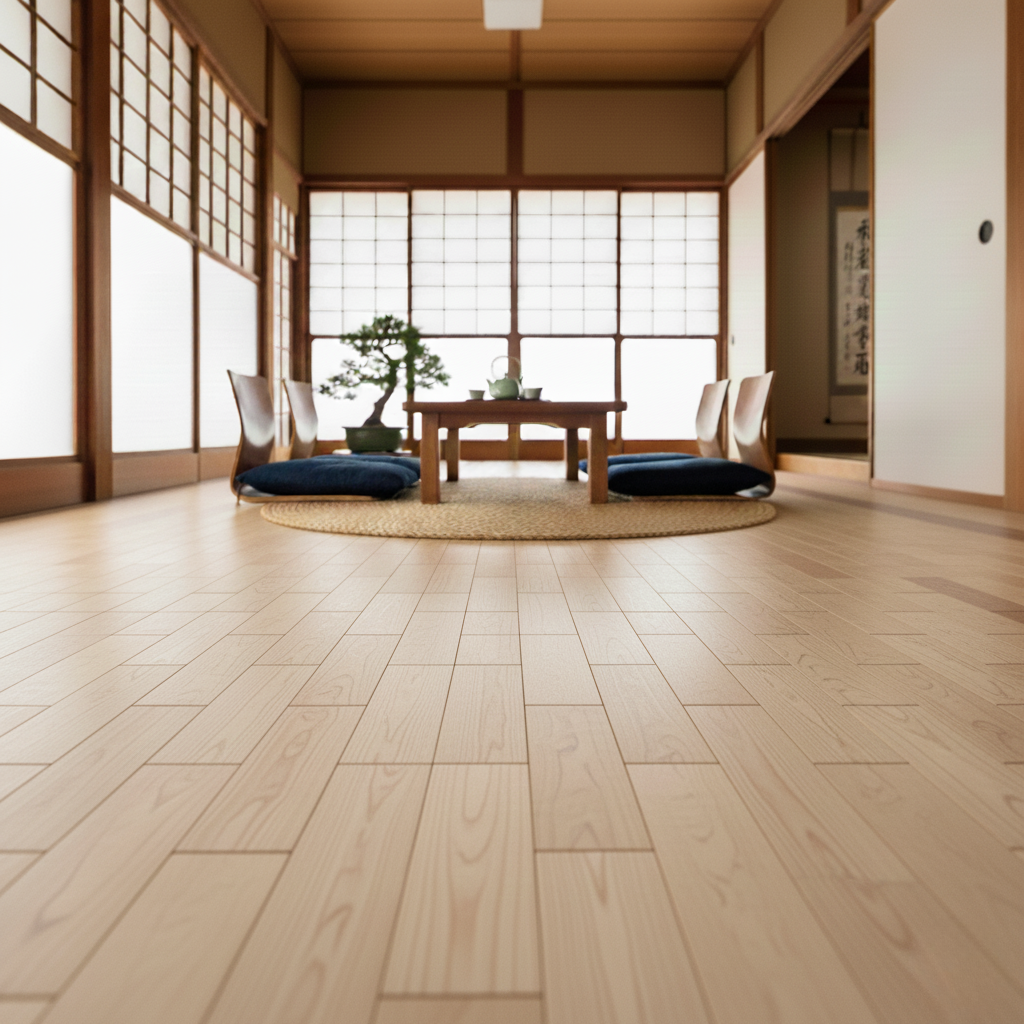 sàn gỗ tự nhiên phong cách Nhật