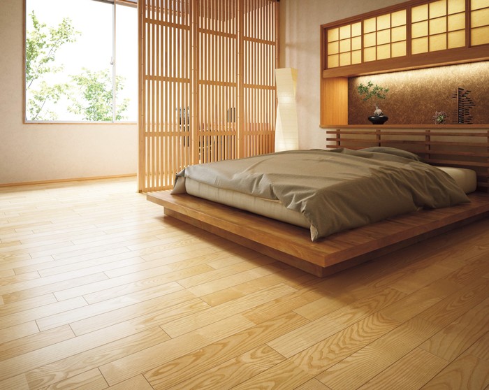 sàn gỗ nâu vàng