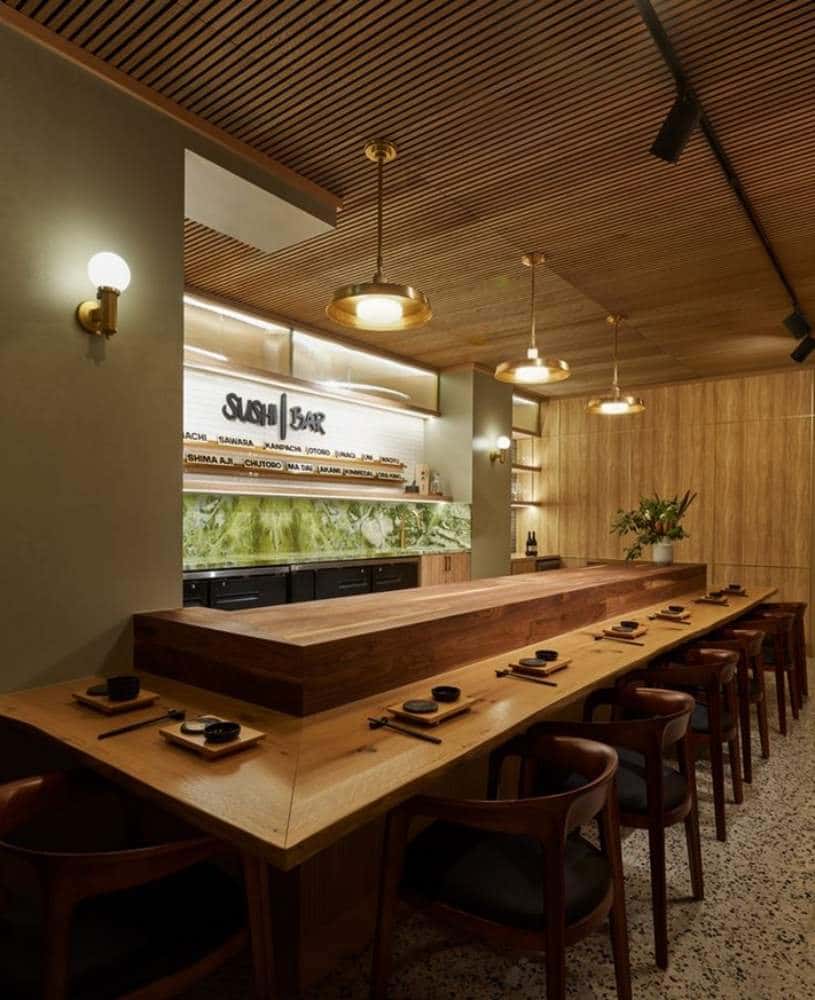 Chiều cao và khoảng cách treo đèn treo trần quầy counter