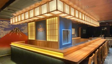 đèn treo trần quầy counter nhà hàng Nhật