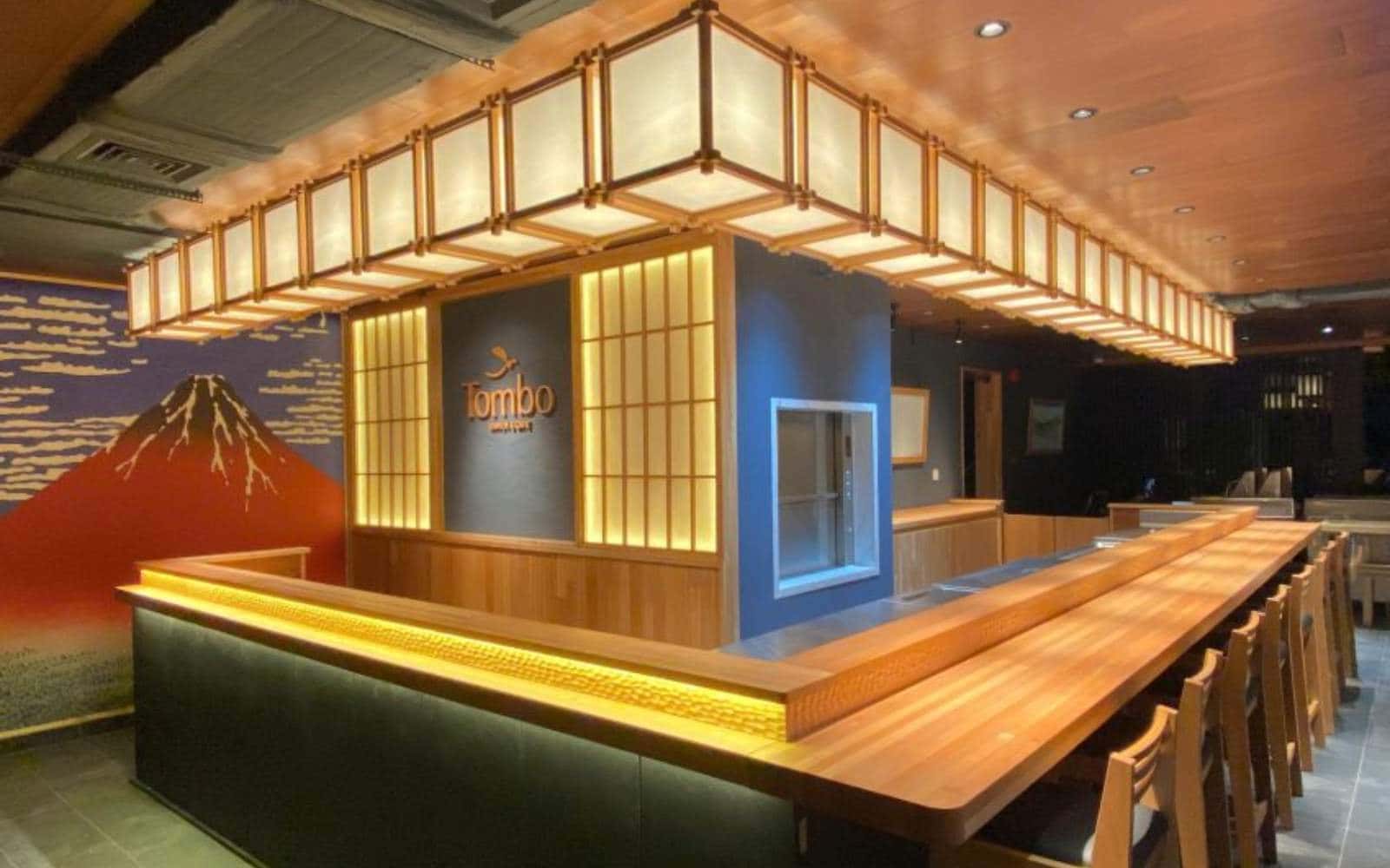 Dự án đèn treo trần quầy counter nhà hàng Nhật